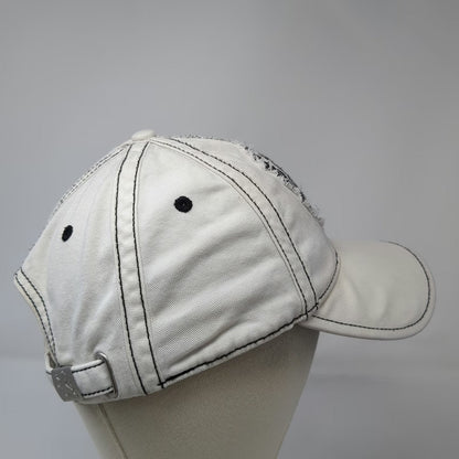 Express Baseball Cap White One Size Heraldic Lion Crest Contrast Stitch Hat
