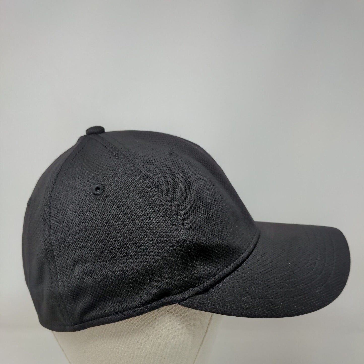 Athletic Works Fitted Hat Black Large/XL Solid Vent Holes Blank 6 Panel