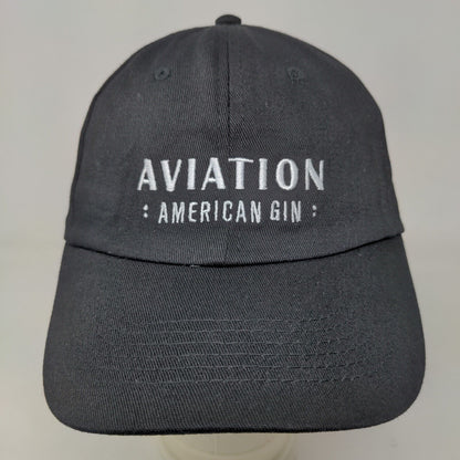 Unbranded Men's Slideback Hat Black Embroidered Aviation American Gin Logo