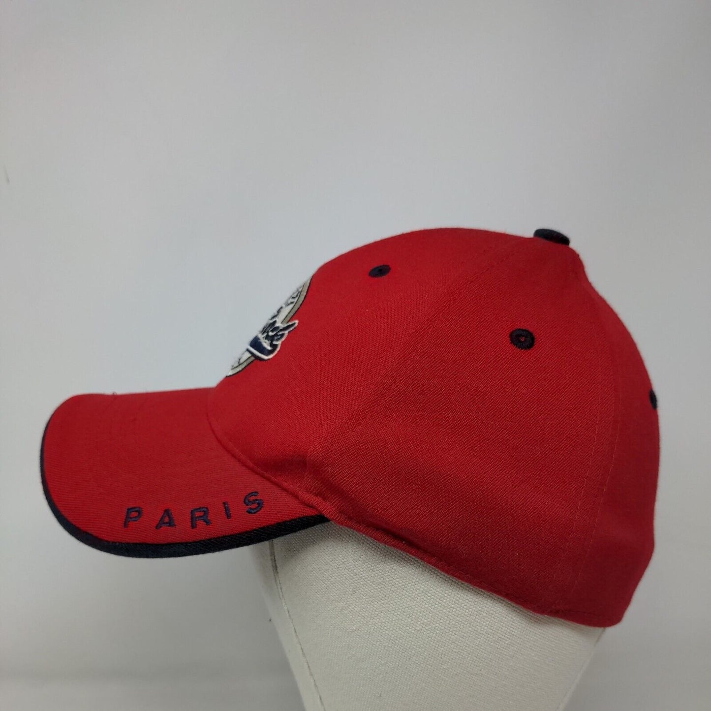 Hard Rock Cafe Paris Fitted Hat Red OSFA Embroidered 6 Panel Vent Holes
