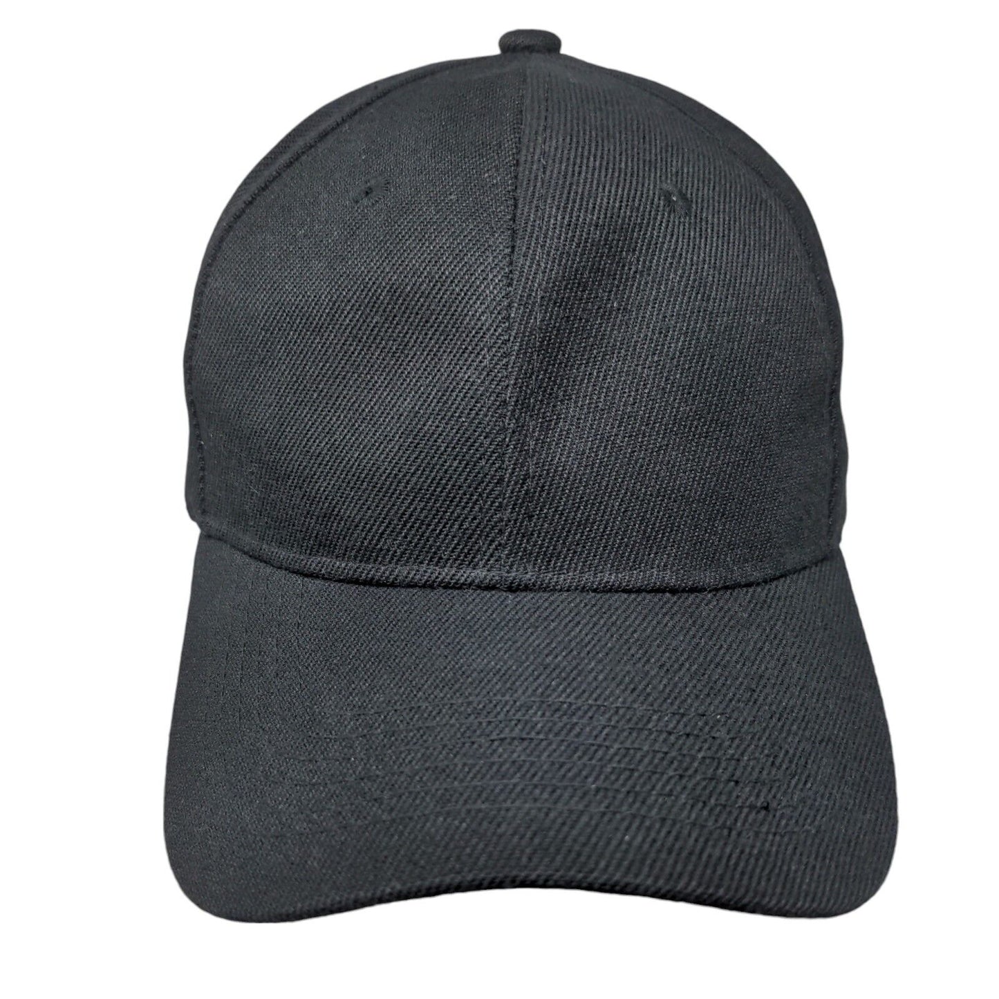 Unbranded Strapback Hat Black One Size 6 Panel Adjustable Blank Solid