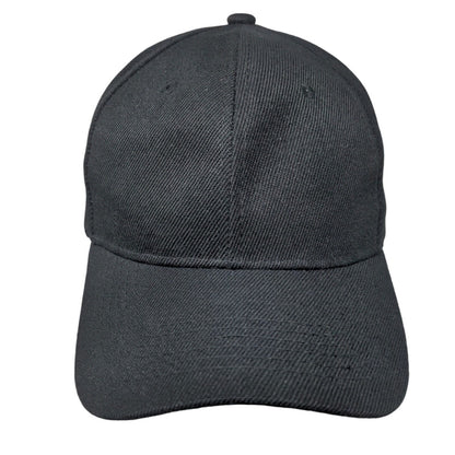 Unbranded Strapback Hat Black One Size 6 Panel Adjustable Blank Solid