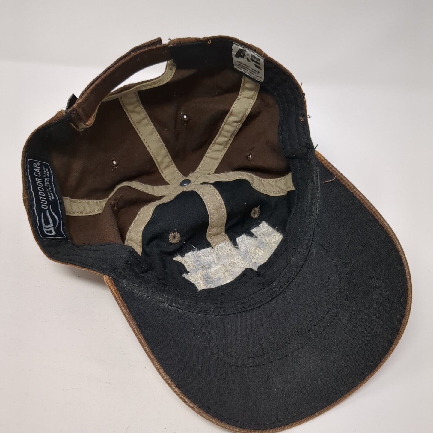 Happy Duck Dynasty Strapback Hat Brown OS Adjustable Embroidered Outdoor Cap