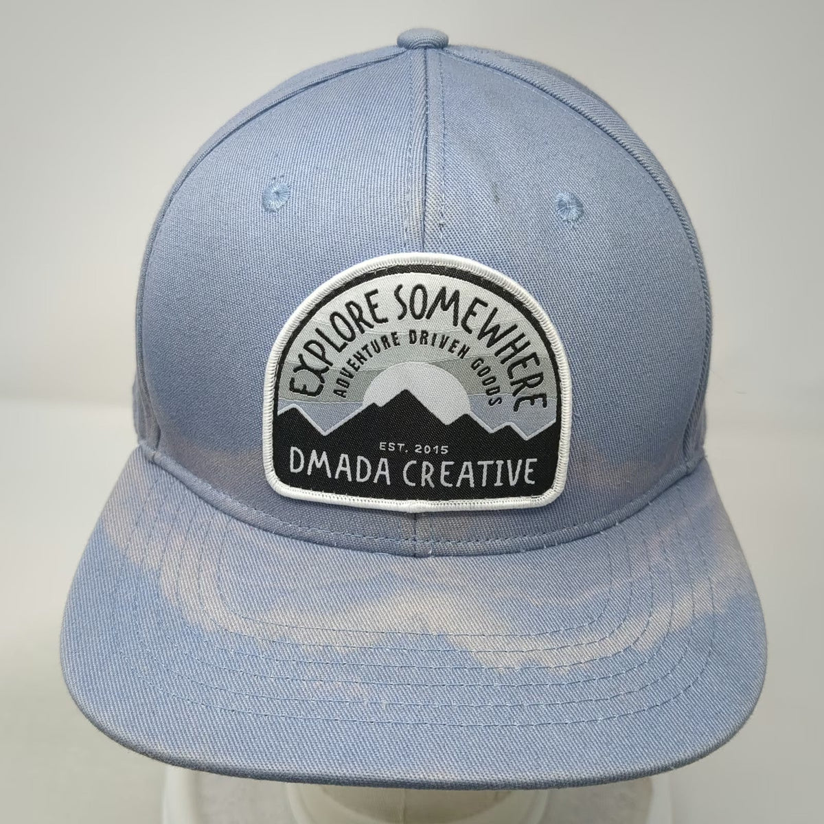 Dmada Creative Snapback Hat Blue One Size Made in USA Mountain Patch Adventure