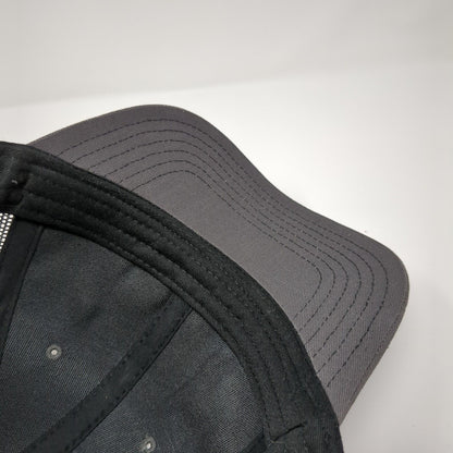 Otto Snapback Trucker Hat Gray One Size Adjustable Mesh Back Leather Patch