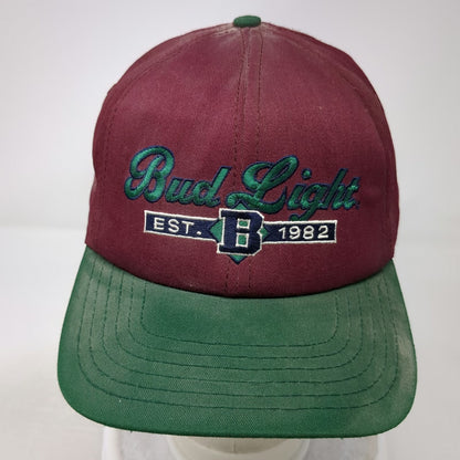 Bud Light Red Green Hat Snapback One Size Beer Logo Embroidered Anheuser Busch