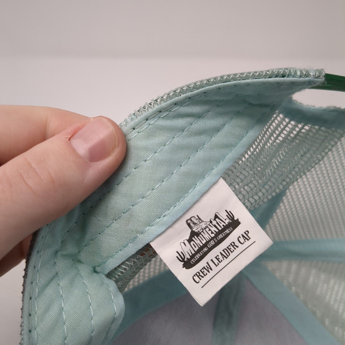 Monumental Snapback Mesh Back Trucker Hat Green One Size Crew Leader Cap