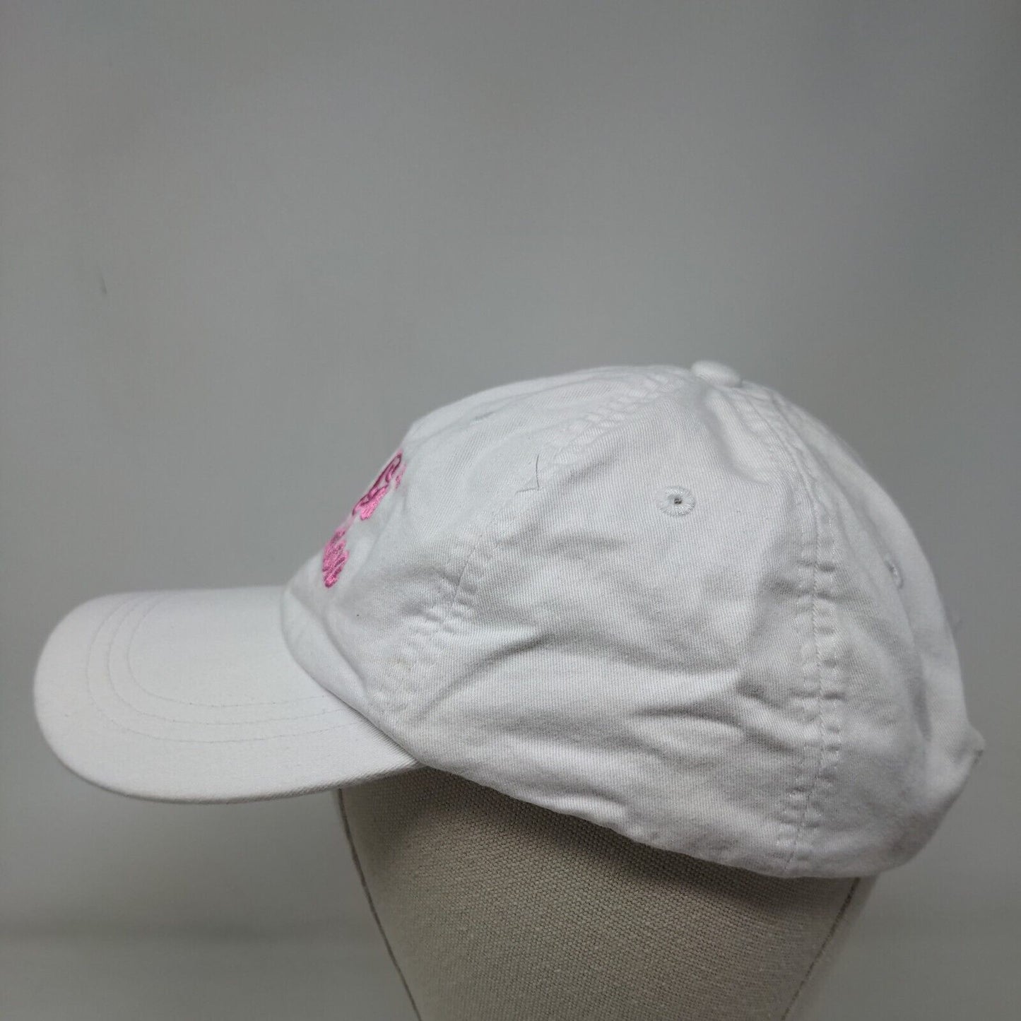 Let's Go Brandon Slideback Hat White One Size Embroidered Leather Strap