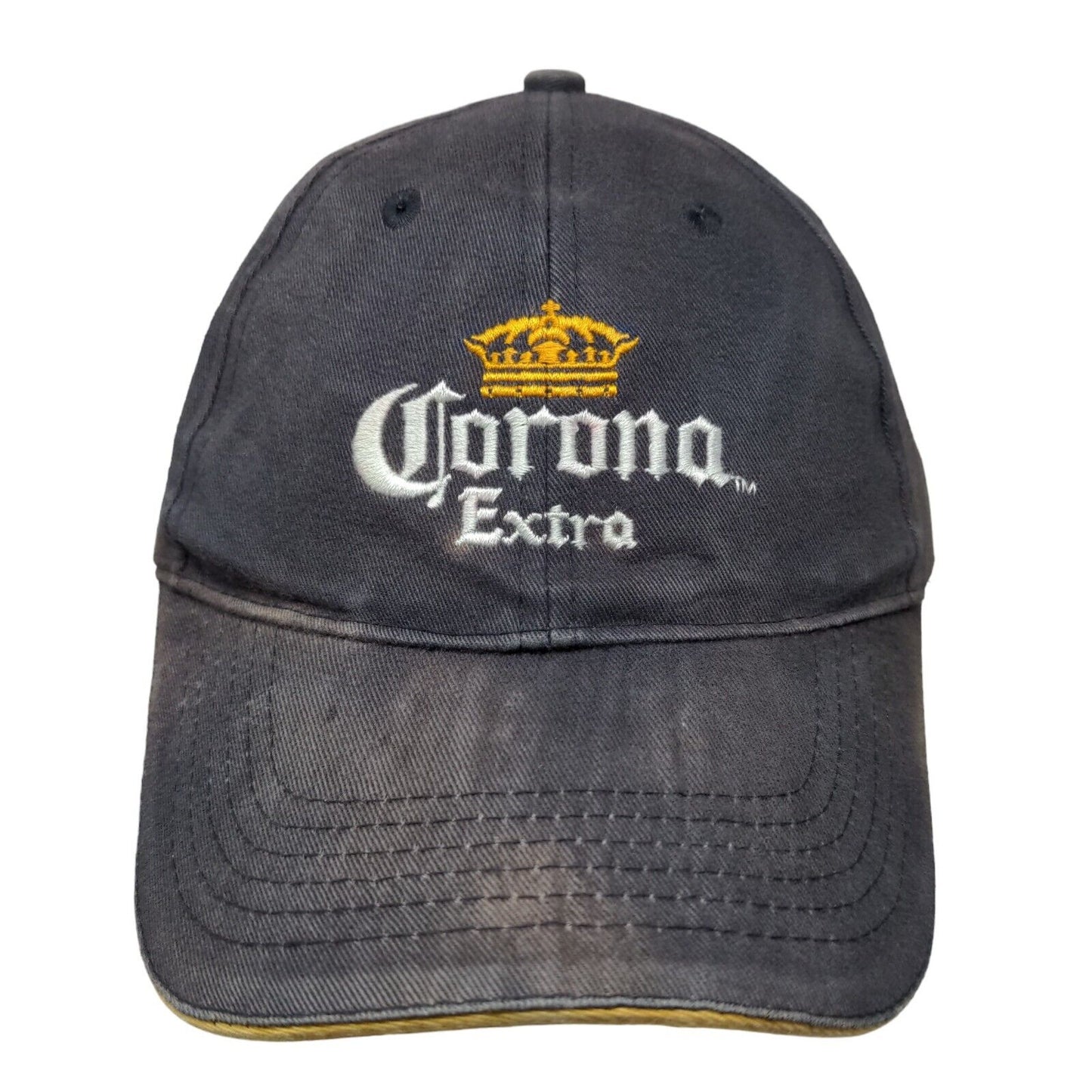 Corona Extra Strapback Hat Blue One Size Adjustable Embroidered Vented Holes
