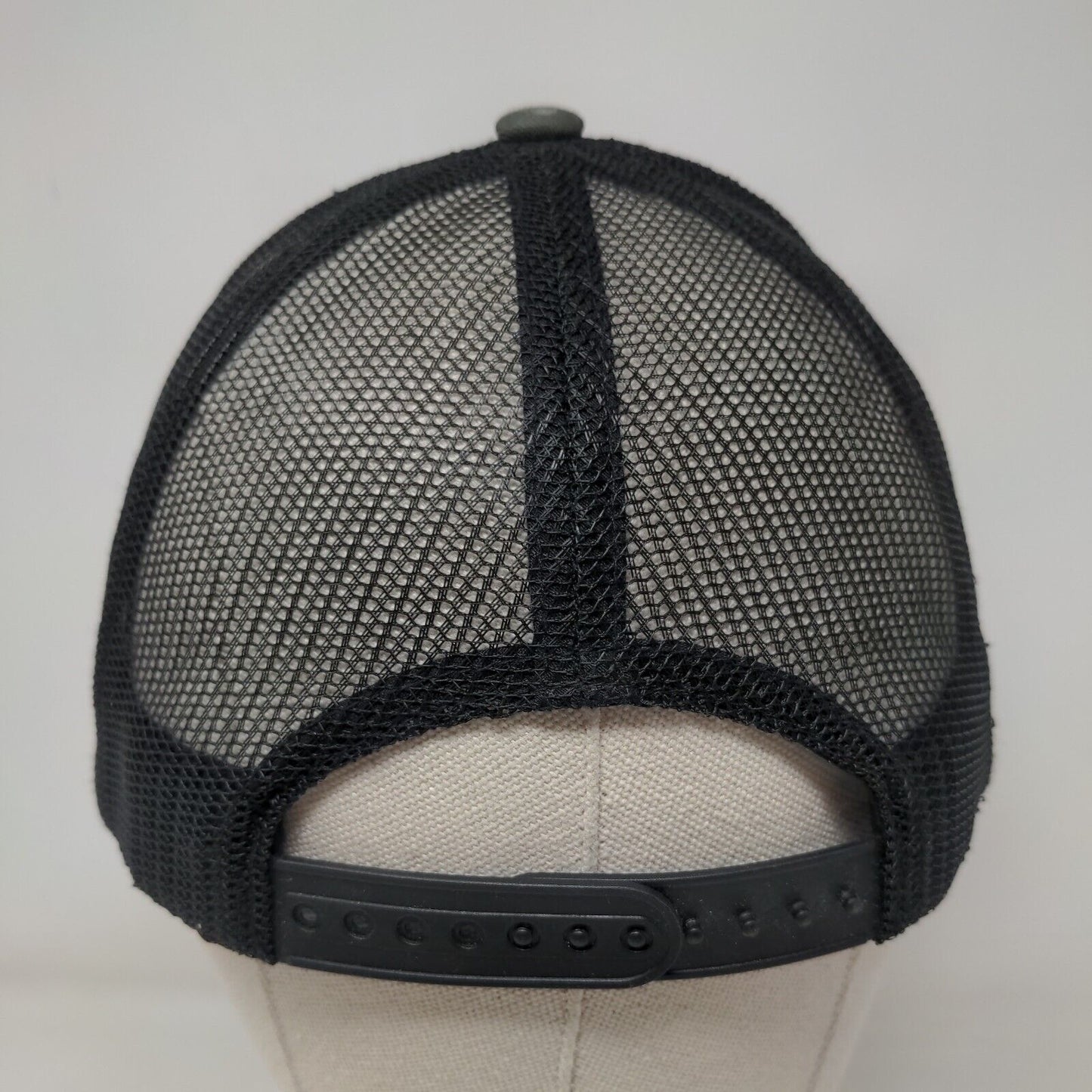 CSB Leather Patch Snapback Mesh Back Trucker Hat Gray One Size Colorblock