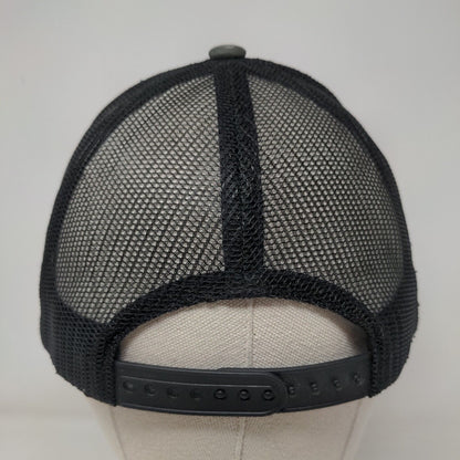 CSB Leather Patch Snapback Mesh Back Trucker Hat Gray One Size Colorblock