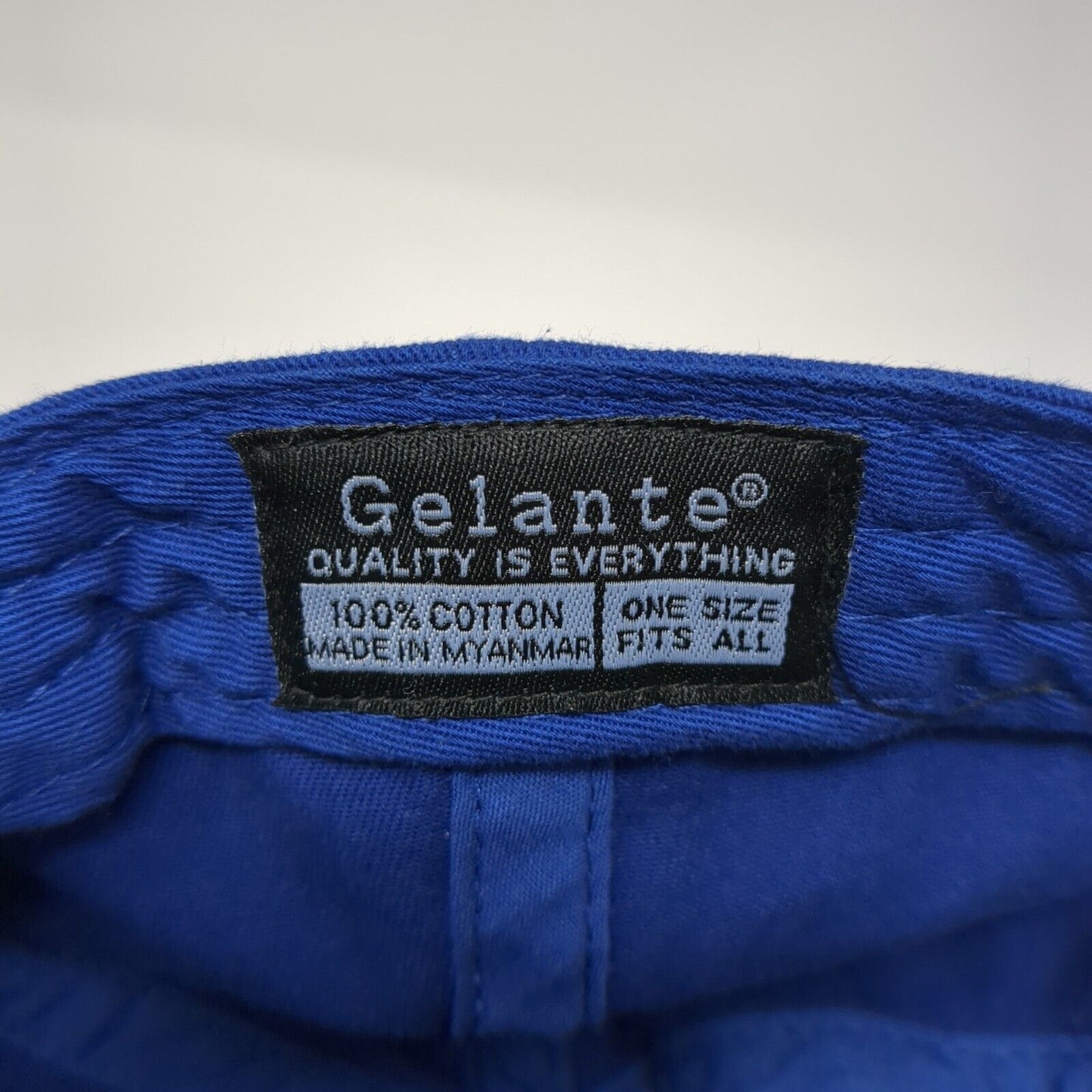 Gelante Slideback Hat Blue OS Adjustable Vented Holes 6 Panel Blank Cotton