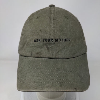 Ask Your Mother Slideback Hat Greenish-Brown One Size Embroidered
