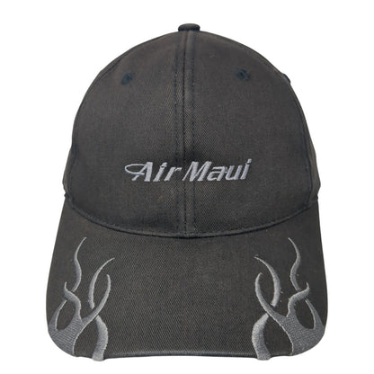 Air Maui Strapback Hat Black One Size Solid Embroidered Port Authority