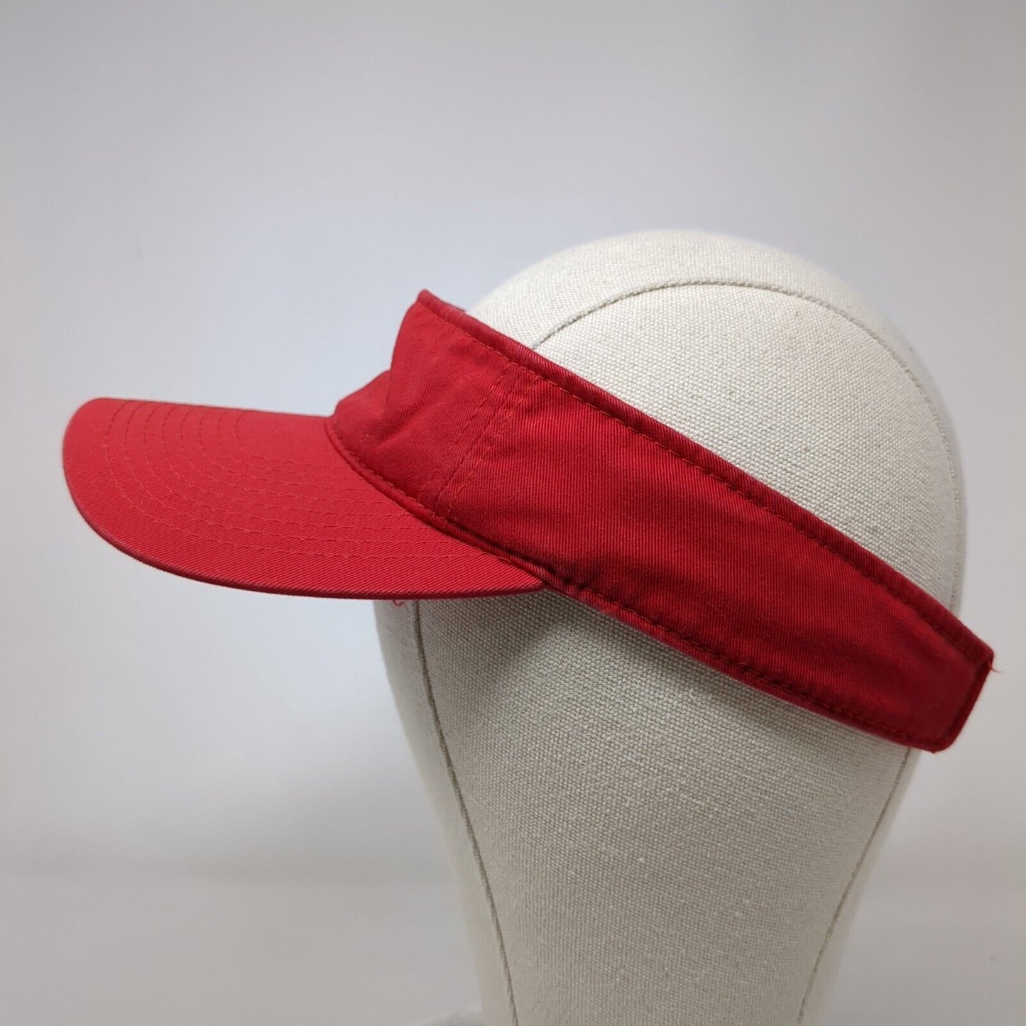 Paw Print Strapback Sun Visor Hat Red One Size Adjustable Embroidered