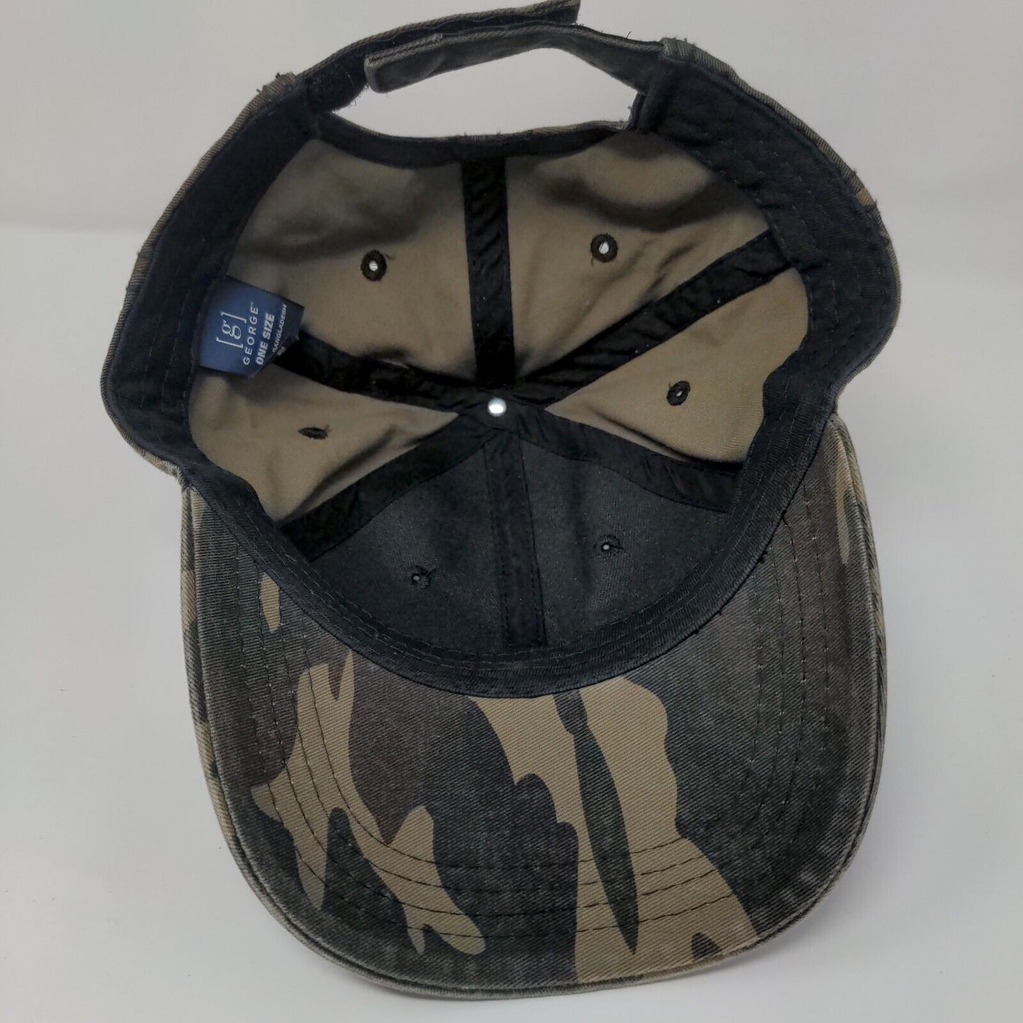 George Strapback Hat Camouflage OSFA Adjustable Vented Holes 6 Panel Blank