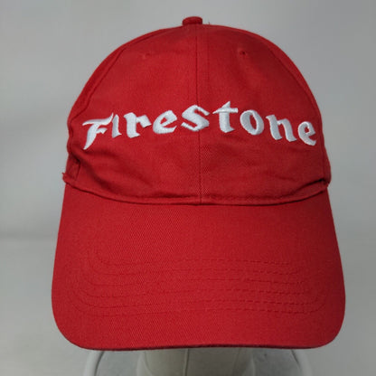 Firestone Snapback Hat Red OSFM Embroidered Adjustable Solid 6 Panel