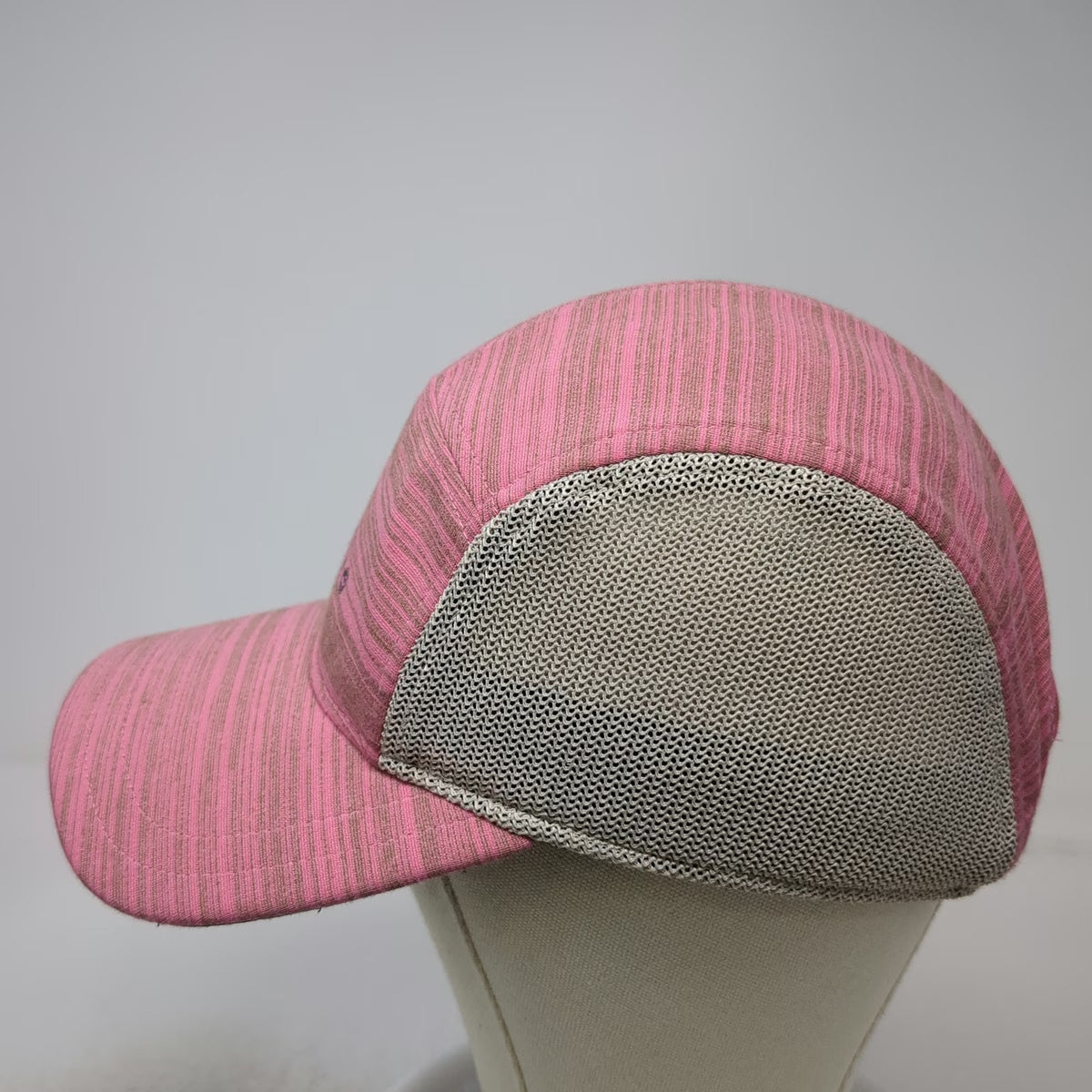 Pistil 5 Panel Pink One Size Mesh Back Strapback Hat Embroidered Logo