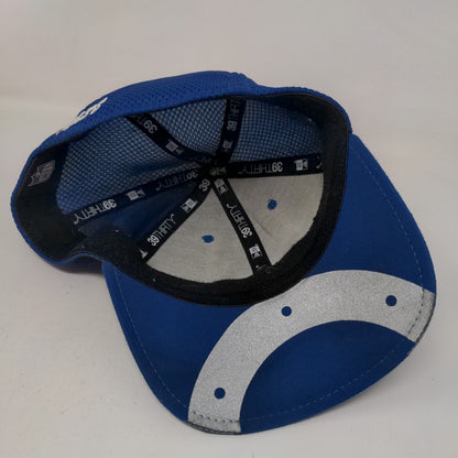 New Era Men's Fitted Hat Blue M-L Indianapolis Colts 39Thirty Metal Logo Signed
