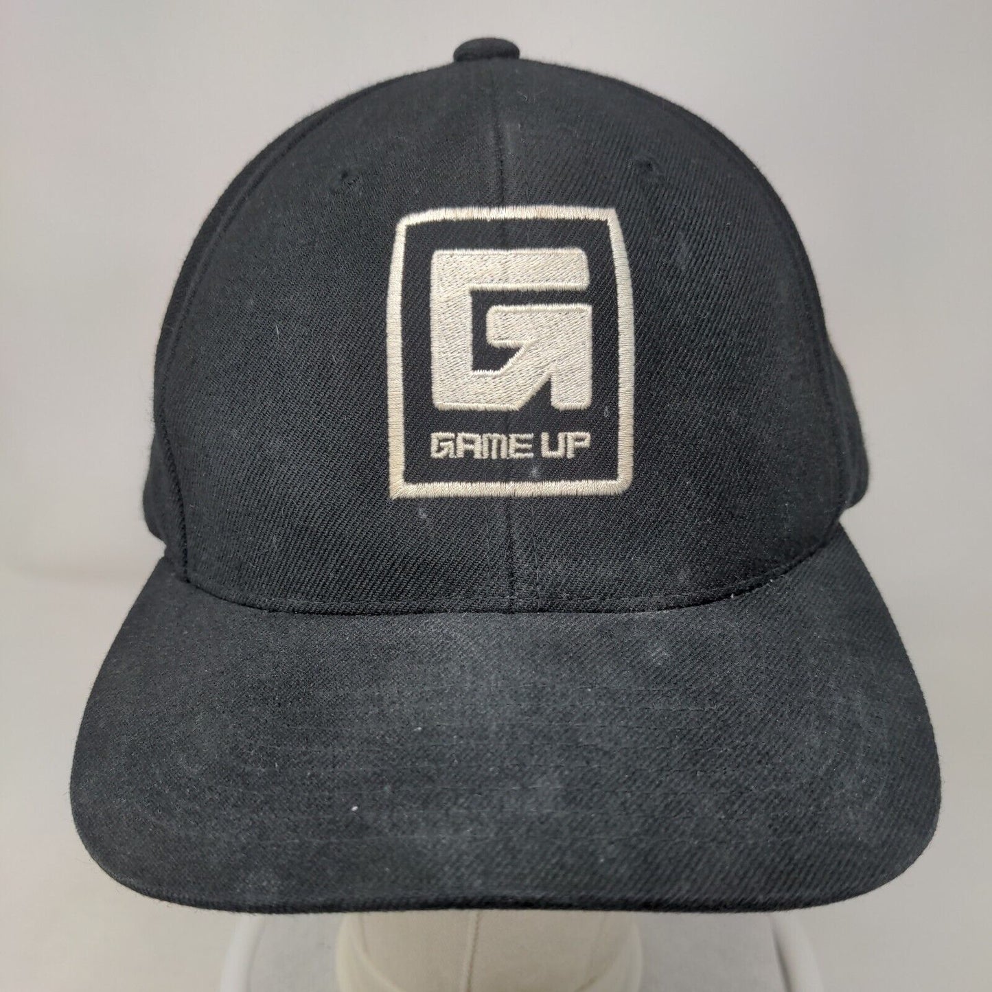 Game Up Snapback Hat Black OSFA Embroidered 6 Panel Sport-Tek