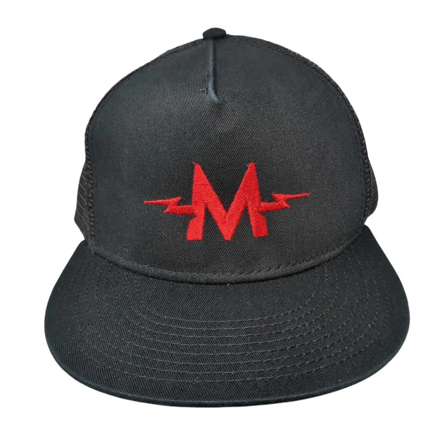 Otto Snapback Trucker Hat Black OSFM Adjustable Embroidered Mesh Back 6 Panel