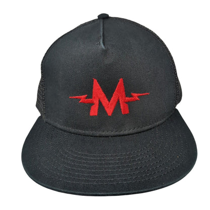 Otto Snapback Trucker Hat Black OSFM Adjustable Embroidered Mesh Back 6 Panel