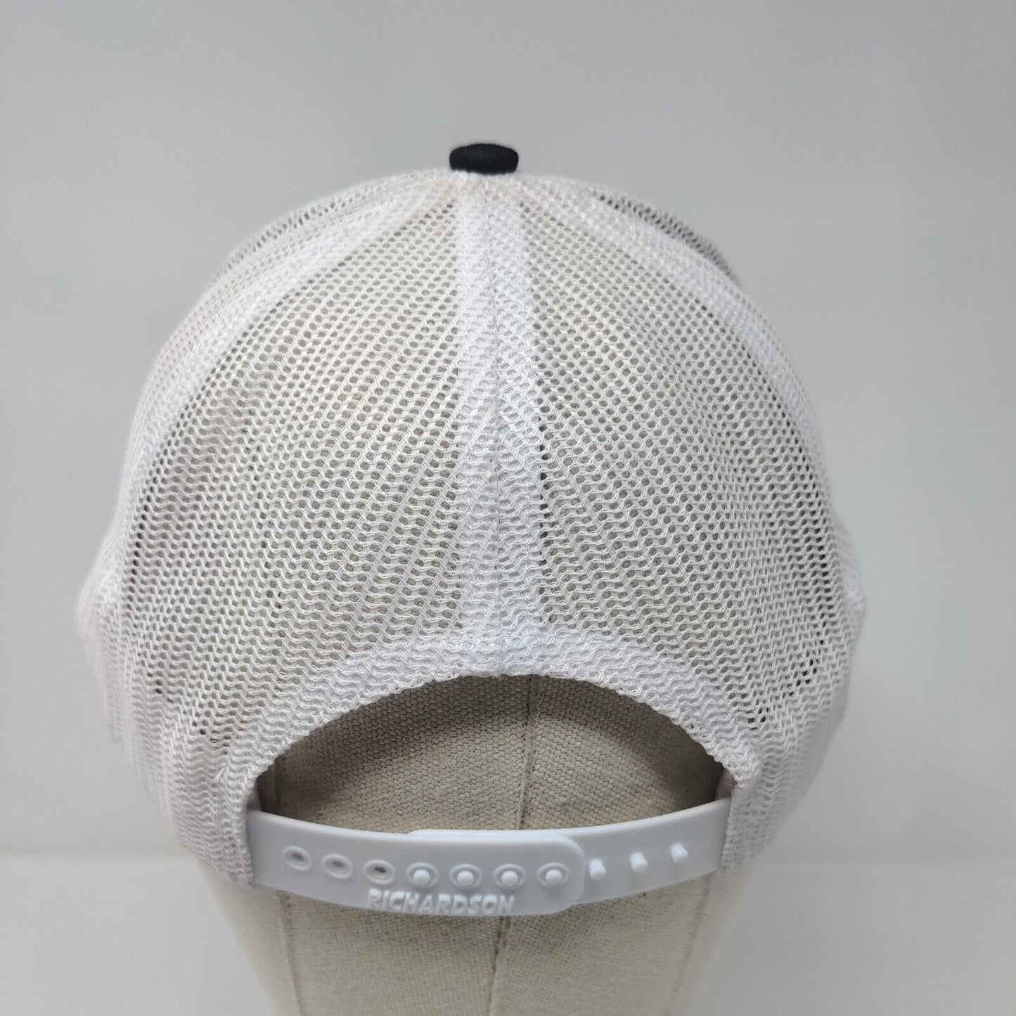 Richardson Snapback Trucker Hat Black One Size Adjustable Mesh Back 6 Panel