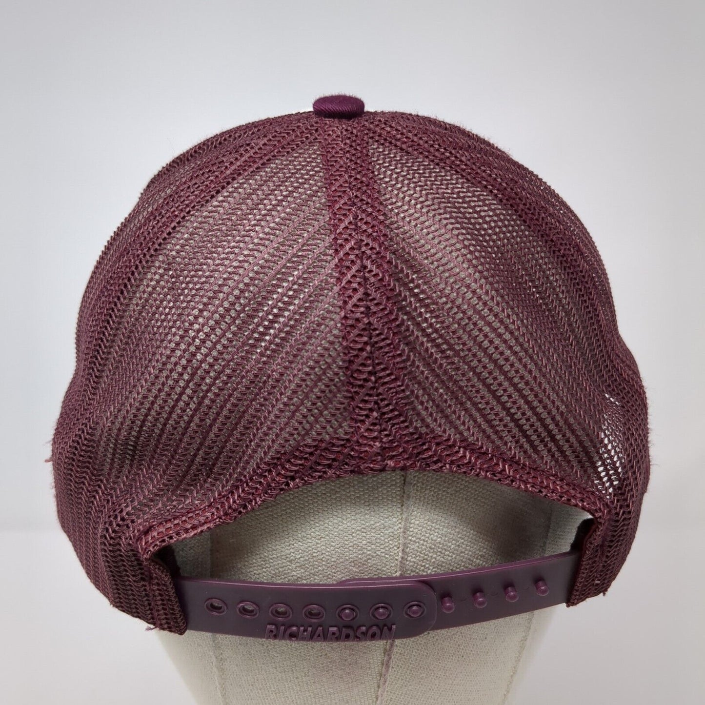 Aae's Snapback 112 Trucker Hat Red One Size Adjustable Mesh Back Richardson