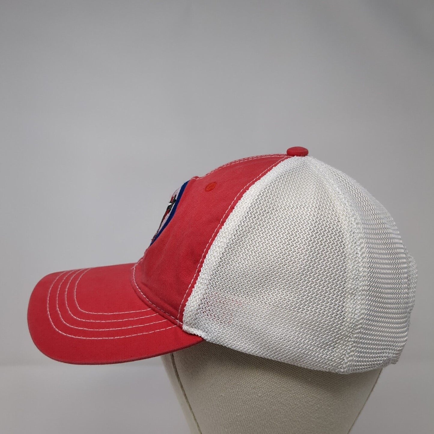Pacific Headwear Snapback Trucker Hat Red OSFA Mesh Back Aviation