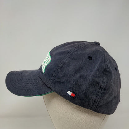 Hilfiger Slideback Hat Blue OSFA Embroidered Adjustable Leather Strap