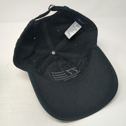 American Eagle Baseball Cap Black One Size Adjustable 77 Flag Logo Cotton Hat
