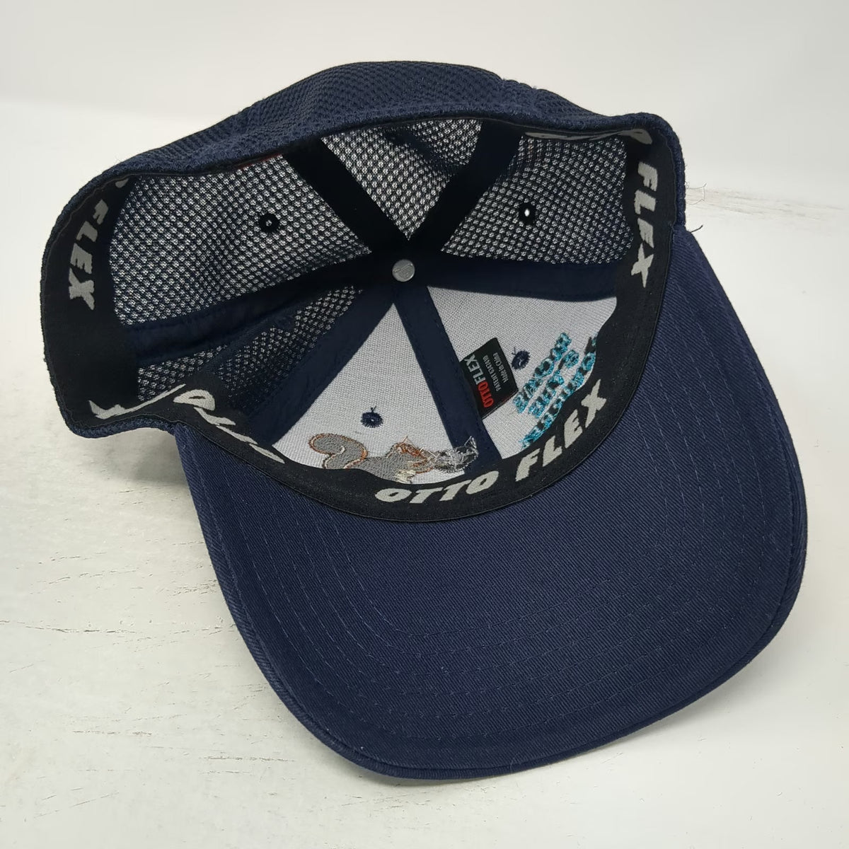 Otto Baseball Cap Blue M Richie The Squirrel Killers Mesh Back Stretch Fit Hat