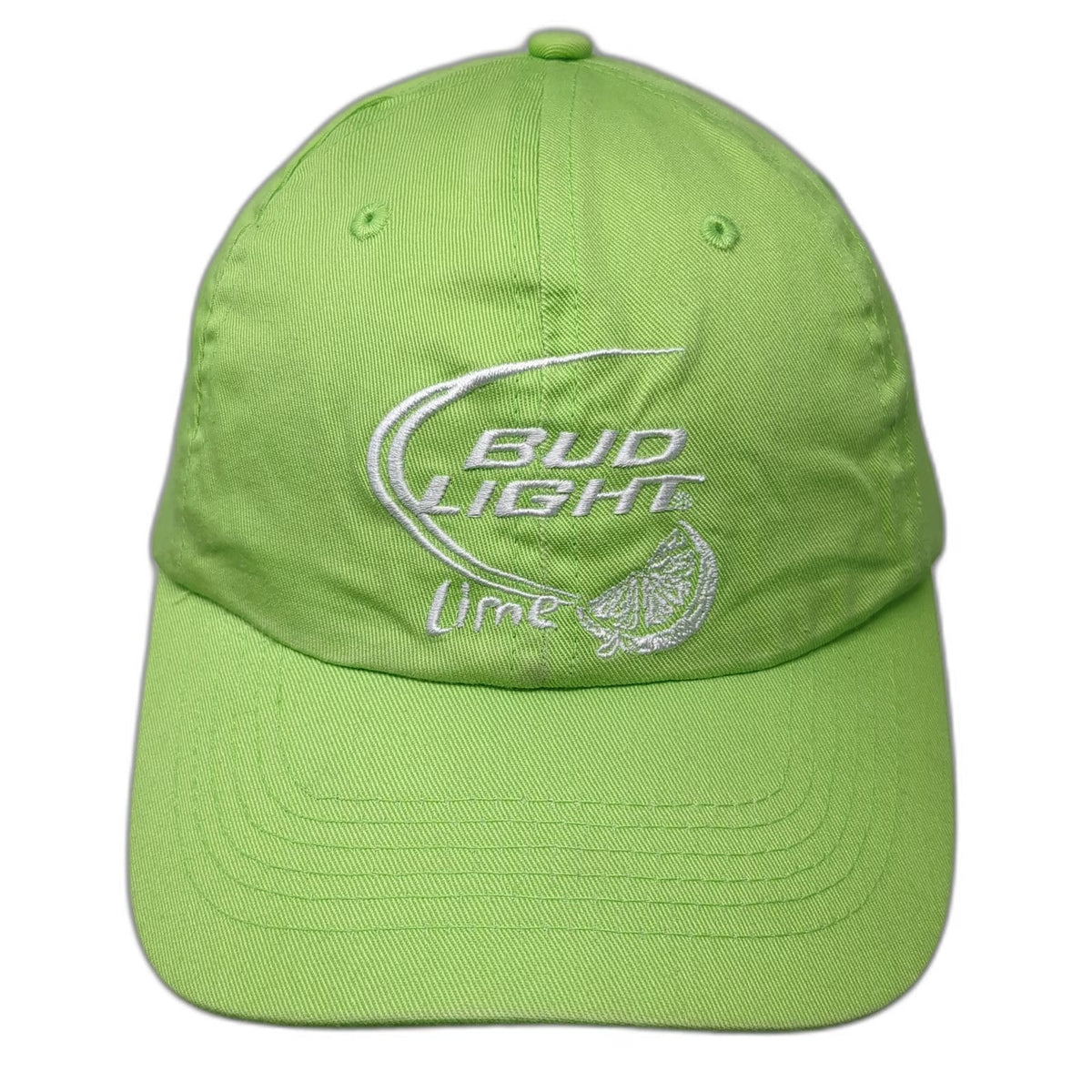 Bud Light Green Baseball Cap One Size Strapback Hat Embroidered Beer Lime Wedge