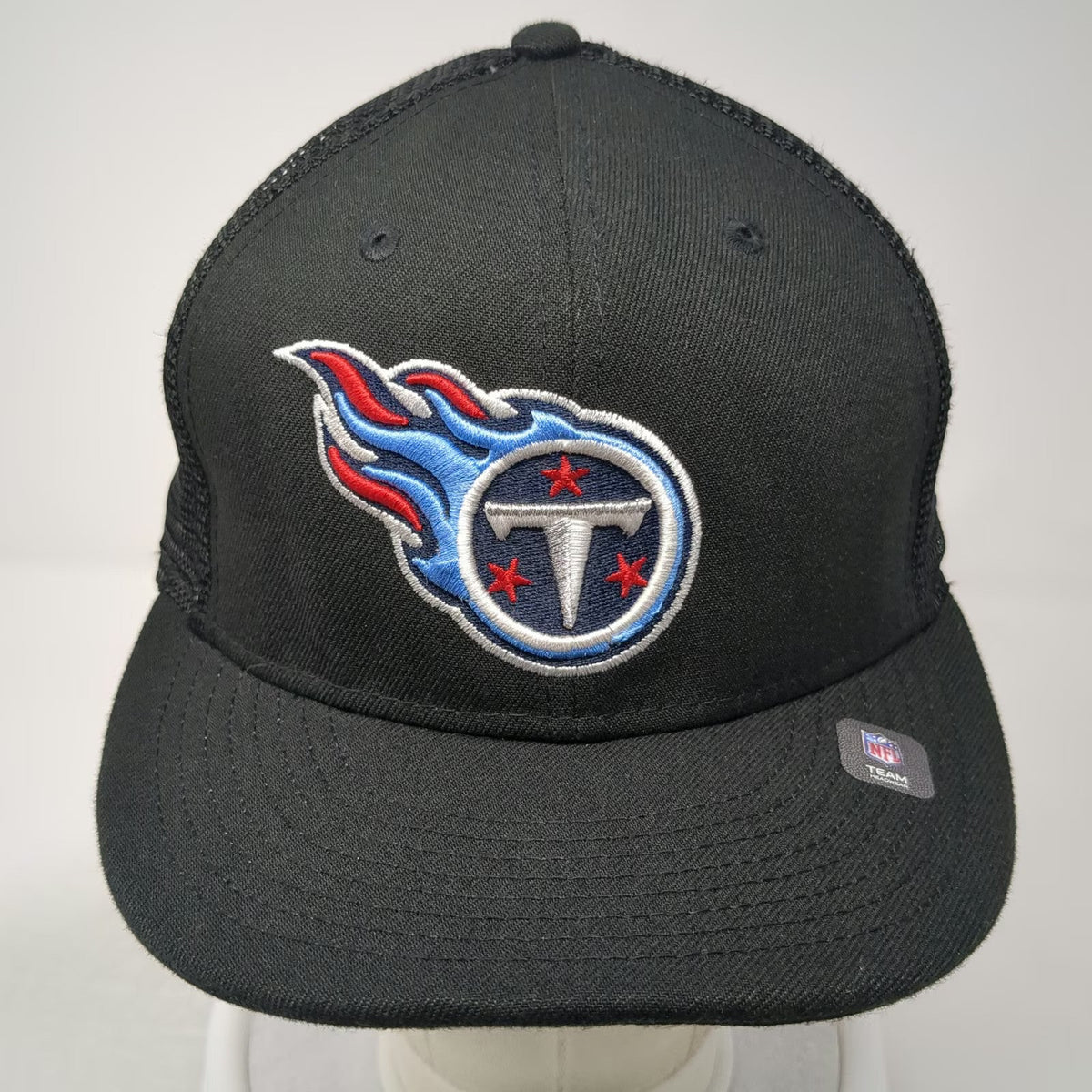 New Era NFL Tennessee Titans Trucker Hat Black OSFM Snapback Flat Brim 9FIFTY