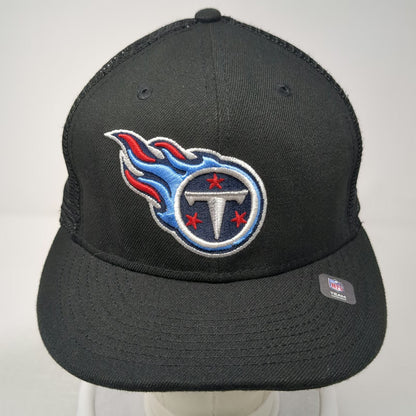 New Era NFL Tennessee Titans Trucker Hat Black OSFM Snapback Flat Brim 9FIFTY
