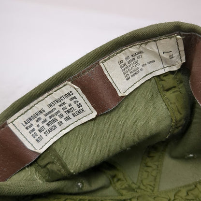 M&B Headwear Co Cap Green 7 Fitted Hot Weather Military US Army Hat Vintage