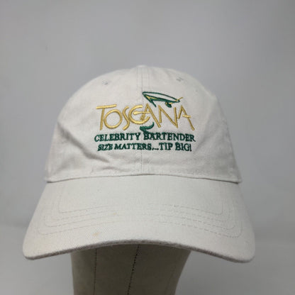 Toscana Men's Strapback Hat Tan Adjustable Embroidered Logo 100% Cotton