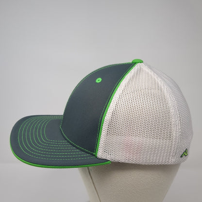 Idaho Central Credit Union Fitted Mesh Back Trucker Hat Gray 7 3/8 Flexfit