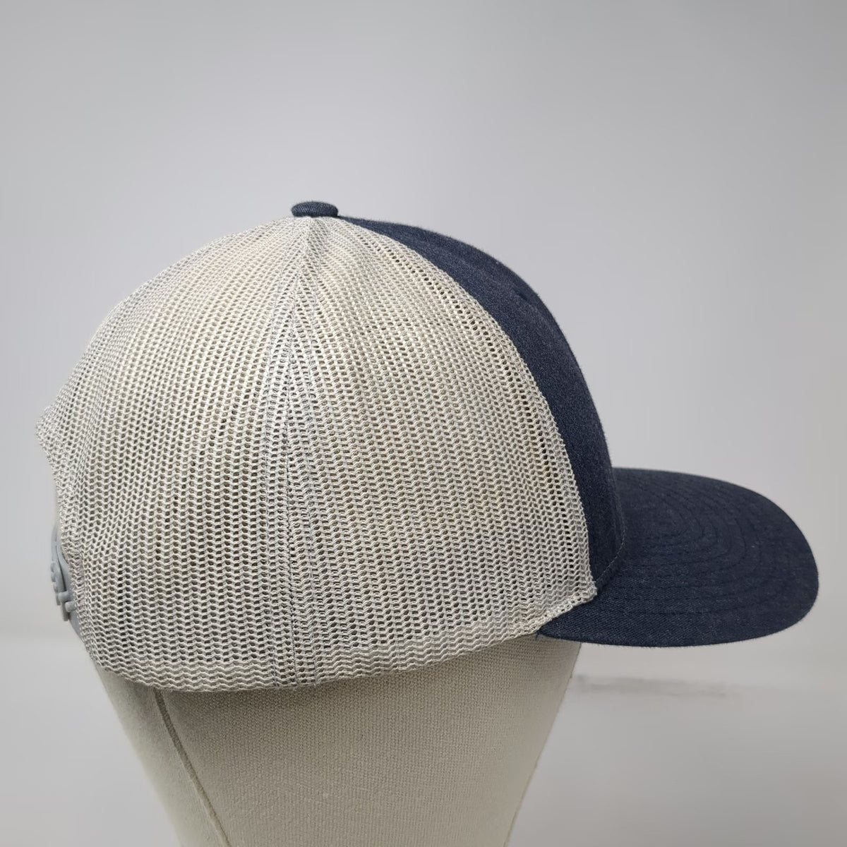 Richardson Trucker Hat Blue L Mesh Snapback Denim Crown 115 White Embroidered