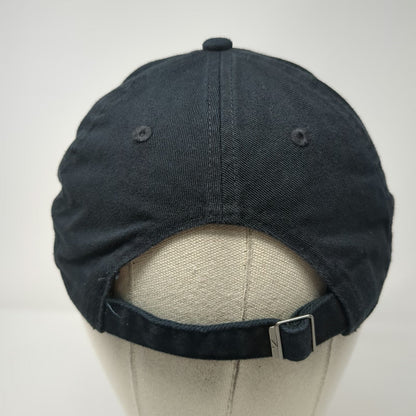 Nike Baseball Cap Black White One Size Swoosh Logo Cotton Hat Slideback Buckle