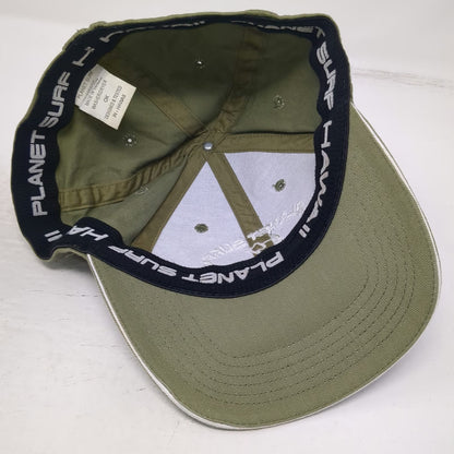 Planet Surf Baseball Cap Green One Size North Shore Hawaii Cotton Stretch Hat