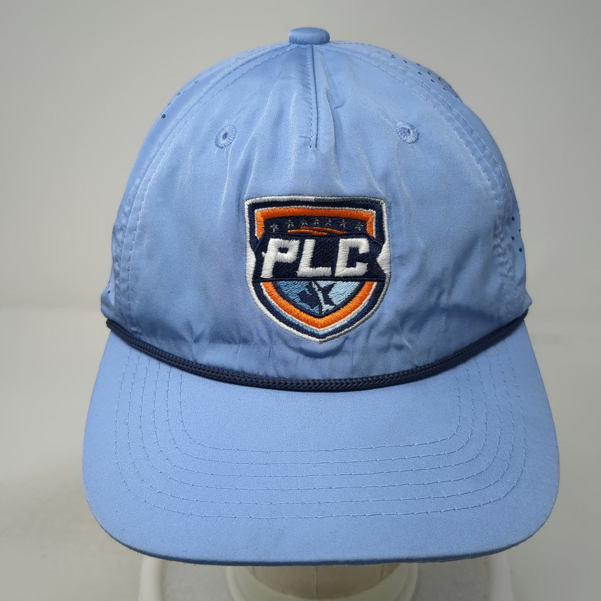 Stickstar Trucker Hat Blue One Size PLC Shield Logo Snapback Rope Laser Cut
