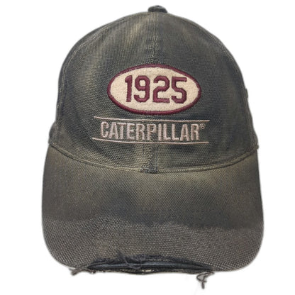 Caterpillar Baseball Cap Black Beige Red One Size Distressed Brim Strapback Hat