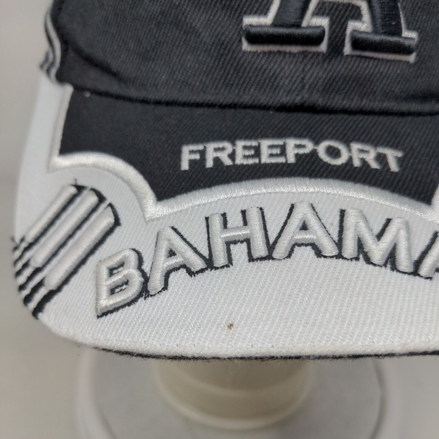 Freeport Bahamas Strapback Hat Black Embroidered Logo Adjustable