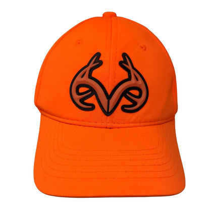 Realtree Strapback Hat Orange One Size Embroidered Logo 6 Panel Outdoor Cap