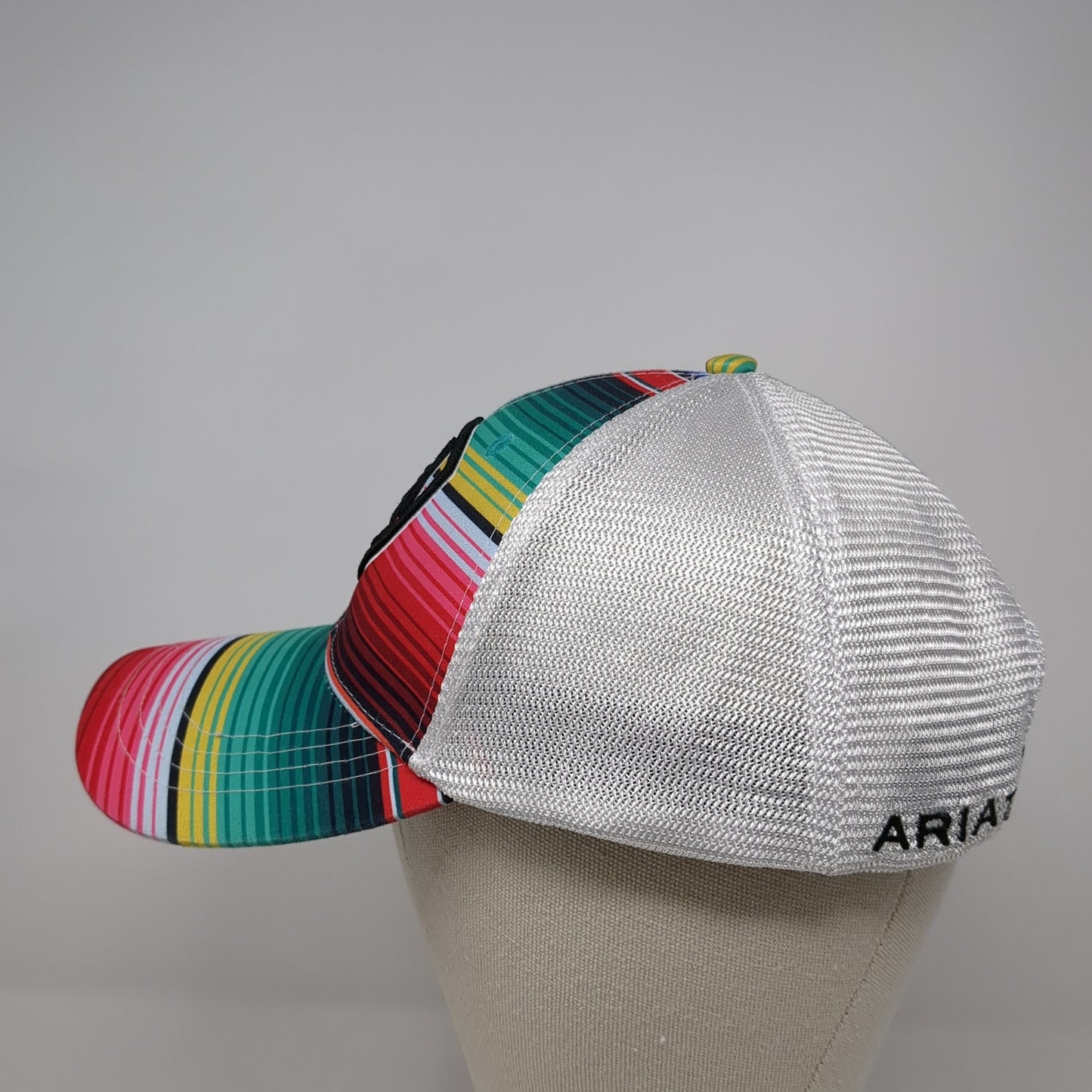 Ariat Logo Snapback Mesh Back Trucker Hat Multicolor One Size Striped