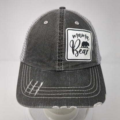 Mama Bear Strapback Trucker Hat Gray One Size Mesh Back Adjustable HG