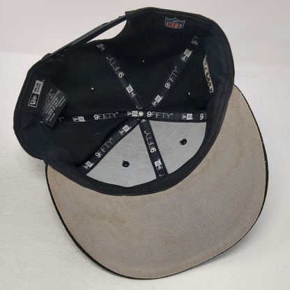 Las Vegas Raiders NFL New Era Snapback Black One Size Flat Brim Side Patch Hat