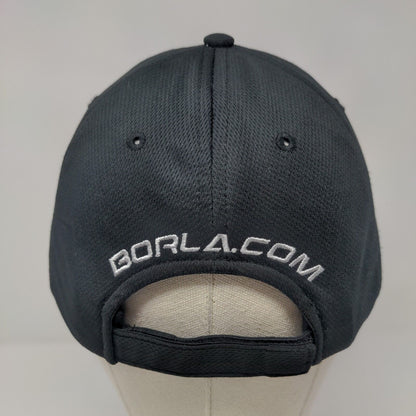 Borja Strapback Hat Black OSFA Adjustable Embroidered 6 Panel Polyester