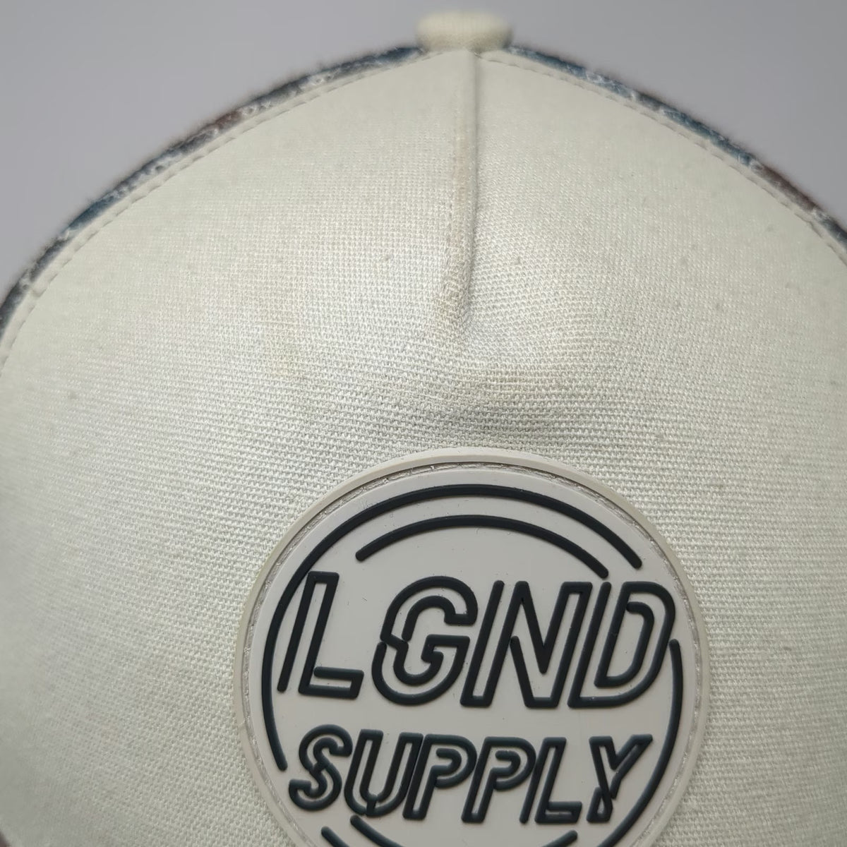 LGND Supply Co. Trucker Hat White Blue Camo One Size Snapback Mesh Graphic Cap